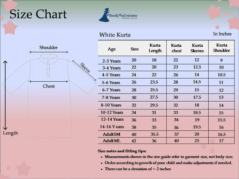 BookMyCostume Muslim Man White Kurta Pyjama with Beard for Boy's Kids Indian Fancy Dress Costume